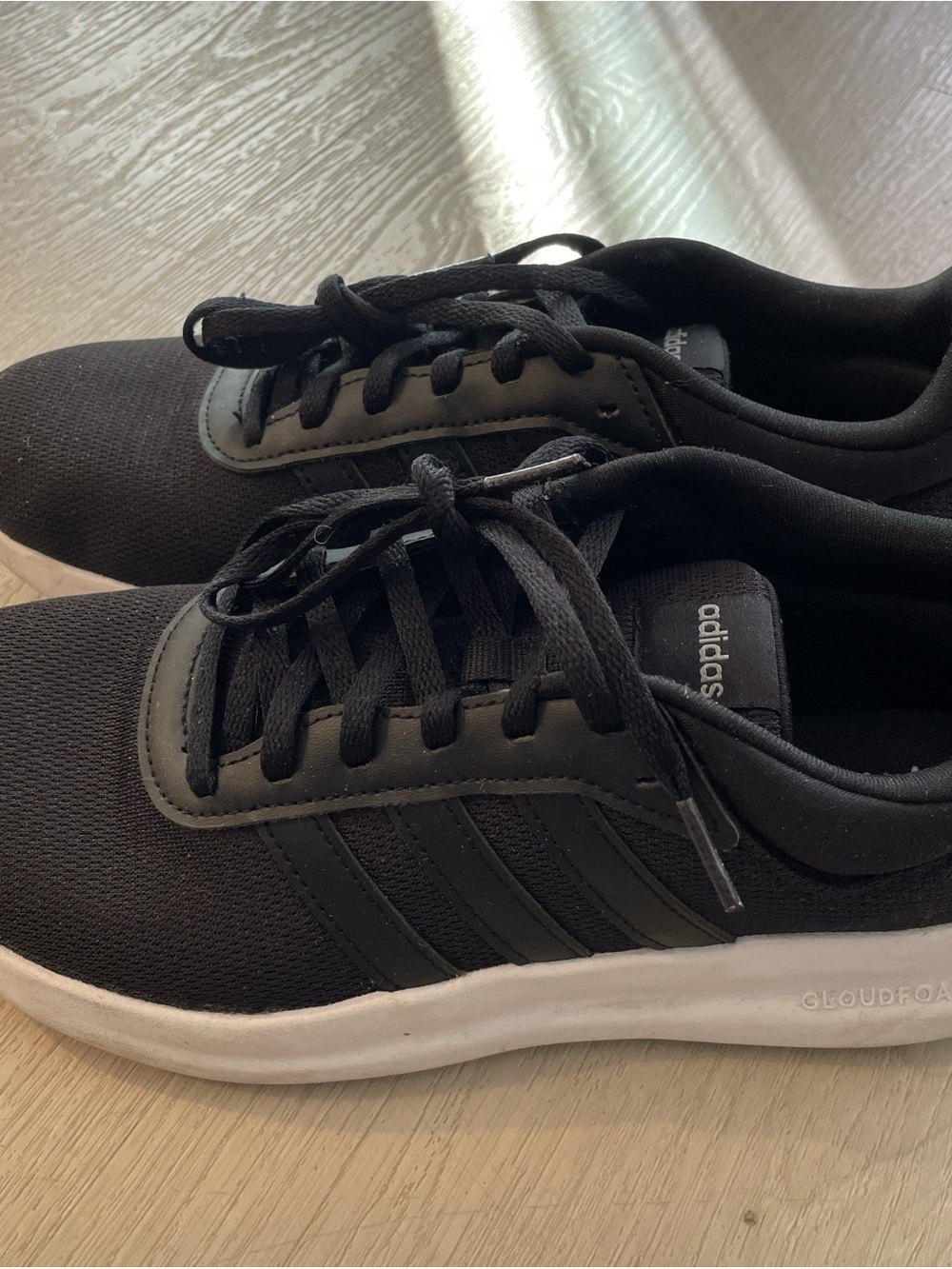 adidas Women’s Lite Racer 4.0 Black Sneakers with Cloudfoam Insole
